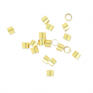 925 Sterling Silver Crimp Tubes 2.5x2 mm gold plated x30