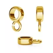 925 Sterling Silver ring dangle charm 9.5 mm Gold Tone x1