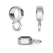 925 Sterling Silver ring dangle charm 9.5 mm SIlver Tone x1