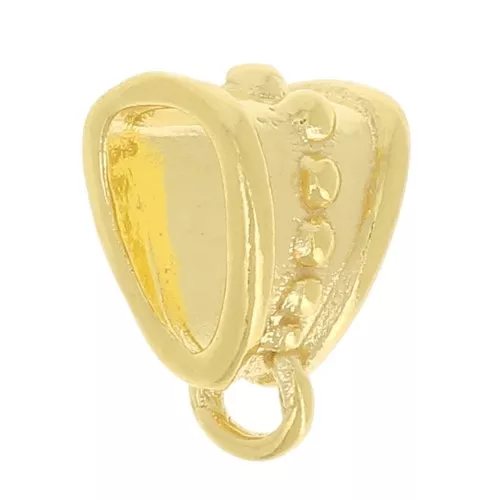 925 Sterling Silver Ring dangle charms 8.5 mm ethnic - fine Gold plated x1