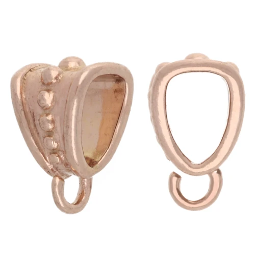 Ring charm ethnic pattern 8.5 mm - 925 Sterling Silver Rose Gold x1