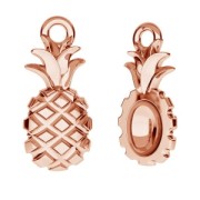 925 Sterling Silver Pineapple charm 14mm Gold Rose  x1