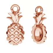 925 Sterling Silver Pineapple charm 14mm Gold Rose  x1