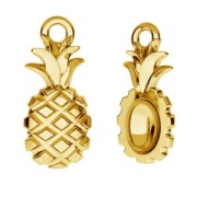 925 Sterling Silver Pineapple charm fine Gold plated x1|raw }}