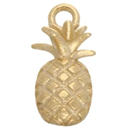 16 mm Pineapple Charm - 925 Sterling Silver Fine gold plated x1