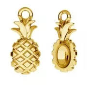 925 Sterling Silver Pineapple charm fine Gold plated x1