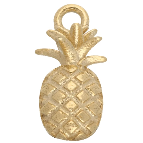 16 mm Pineapple Charm - 925 Sterling Silver Fine gold plated x1