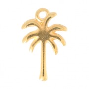 Palm Tree Metal Charm 18mm fine Gold plated  x1|raw }}