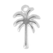 Palm Tree Metal Charm 18mm Fine Antique silver plating x1