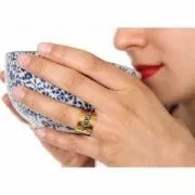 Adjustable brass ring with 3 rings to customize fine Gold plated x1