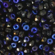 Czech Glass beads Micro Spacers 2x3 mm Jet Azuro x50