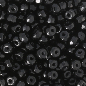 Czech Glass beads Micro Spacers 2x3 mm Jet x50