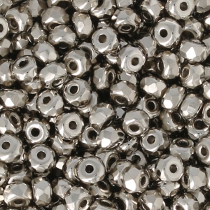 Czech Glass beads Micro Spacers 2x3 mm Nickel Plated x50