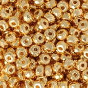 Czech Glass beads Micro Spacers 2x3 mm Gold Plated 24 karats x25
