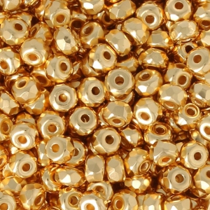 Czech Glass beads Micro Spacers 2x3 mm Gold Plated 24 karats x25