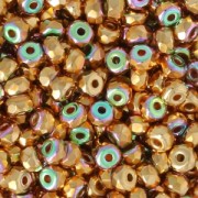 Czech Glass beads Micro Spacers 2x3 mm Gold Plated 24 karat AB x25|raw }}