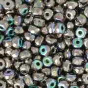Czech Glass beads Micro Spacers 2x3 mm Nickel Plated AB x50