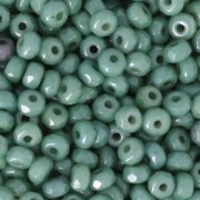 Czech Glass beads Micro Spacers 2x3 mm Op Green Ceramic Look x50|raw }}