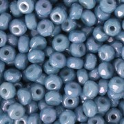 Czech Glass beads Micro Spacers 2x3 mm Op Blue Ceramic Look x50|raw }}