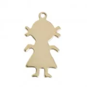 Thin charm Girl 18 mm - Gold-filled x1