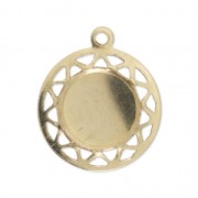 Medallion pendant 13 mm for 8 mm flat back cabochon - Gold-filled x1