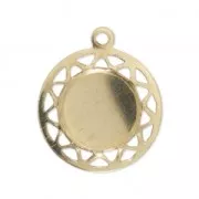 Medallion pendant 13 mm for 8 mm flat back cabochon - Gold-filled x1