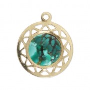 Medallion pendant 13 mm for 8 mm flat back cabochon - Gold-filled x1