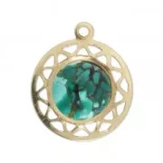 Medallion pendant 13 mm for 8 mm flat back cabochon - Gold-filled x1