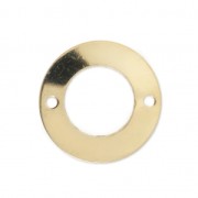 Thin round spacer with 2 holes 13 mm - Gold filled x1