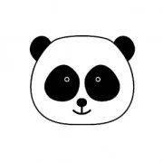 Wooden stamp  2,6 x 2,6 cm Panda x1