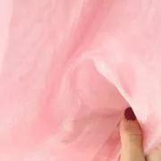 Organza fabric for Lunéville embroidery and clothes creation Pink x10cm