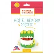 Fimo modelling kit : Croco Treasure Box to make by yourself