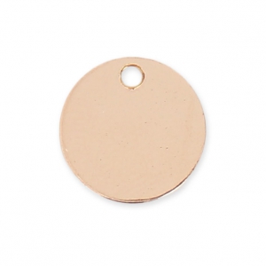 Round charm 9 mm - Rose Gold-filled  x1