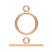 14K Rose Gold filled Toggle clasp round-shaped 11mm x1