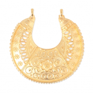 Pendant spacer 2 loops half-moon ethnic 38 mm fine Gold plated