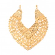 Pendant spacer 2 loops heart ethnic 43 mm fine Gold plated|raw }}