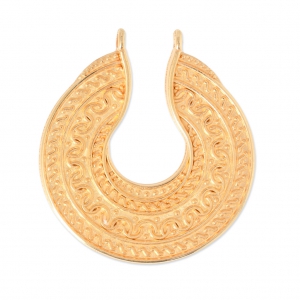 Pendant spacer 2 loops half-moon ethnic 39 mm fine Gold plated