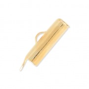 15x4mm Slide End Tube - fine Gold plated x1|raw }}
