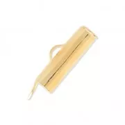 15x4mm Slide End Tube - fine Gold plated x1