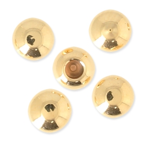 Ball end caps for 2mm cords - fine Gold plated x10