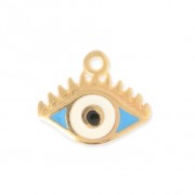 Lucky charm eye epoxy resin 14x9 mm Gold Tone|raw }}