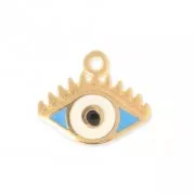 Lucky charm eye epoxy resin 14x9 mm Gold Tone