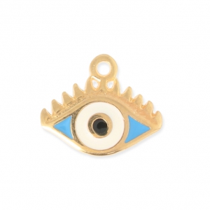 Lucky charm eye epoxy resin 14x9 mm Gold Tone