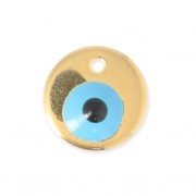 Lucky charm eye epoxy resin 12 mm Gold Tone