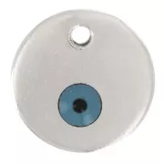 Lucky charm eye epoxy resin 12 mm Old Silver Tone