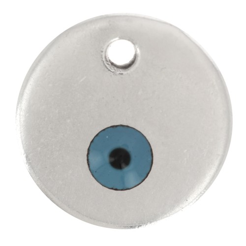 Lucky charm eye epoxy resin 12 mm Old Silver Tone