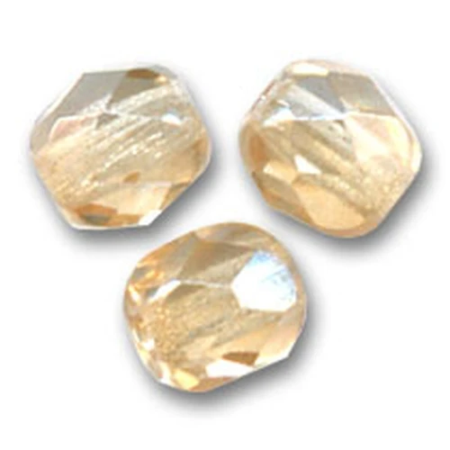 Fire Polished faceted round beads 3mm Crystal Champagne Luster x50