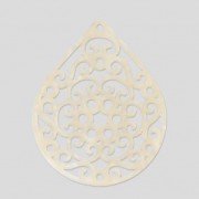 Openwork pearly drop spacer for earrings 49 mm Cream x1