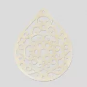 Openwork pearly drop spacer for earrings 49 mm Cream x1
