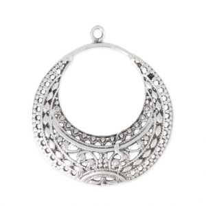 Spacer earring ethnic motif 27 mm Antique Silver Plating 